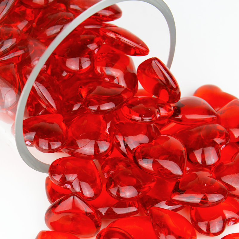 CYSExcel Acrylic HeartShaped Ruby Gemstones Vase Filler Wayfair